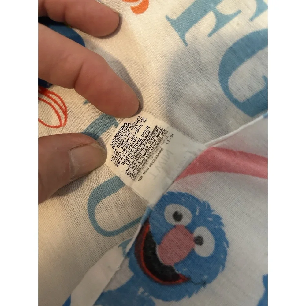 Vintage Sesame Street Twin Flat Sheet Alphabet With Sesame Street Characters